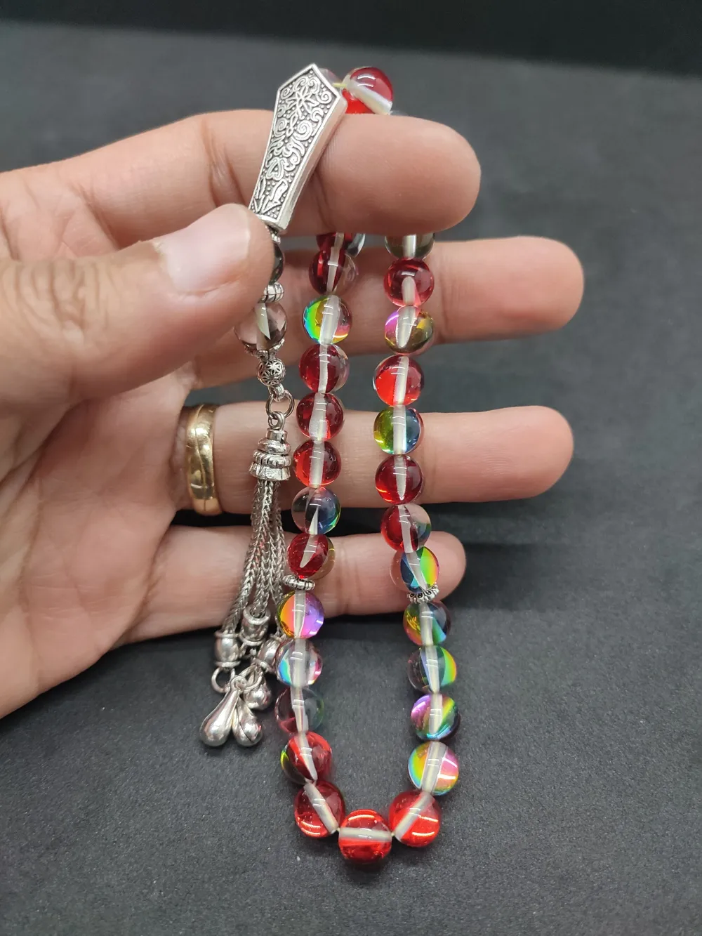 Özel Püskül Di̇zayn Doğal Aki̇k Taşı küçük resim 5