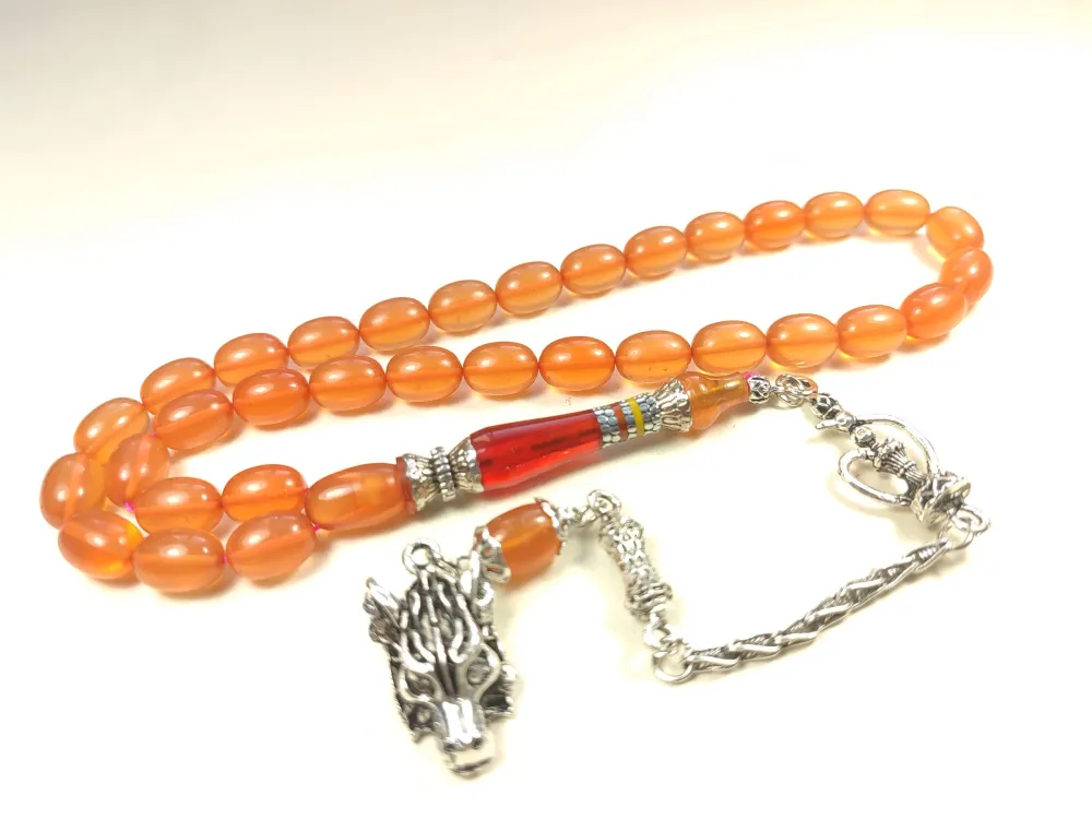 Nargi̇le Ve Aslan Başlı Püsküllü 925 Ayar Gümüş Nakkaş Yemen Zar Kehri̇bar