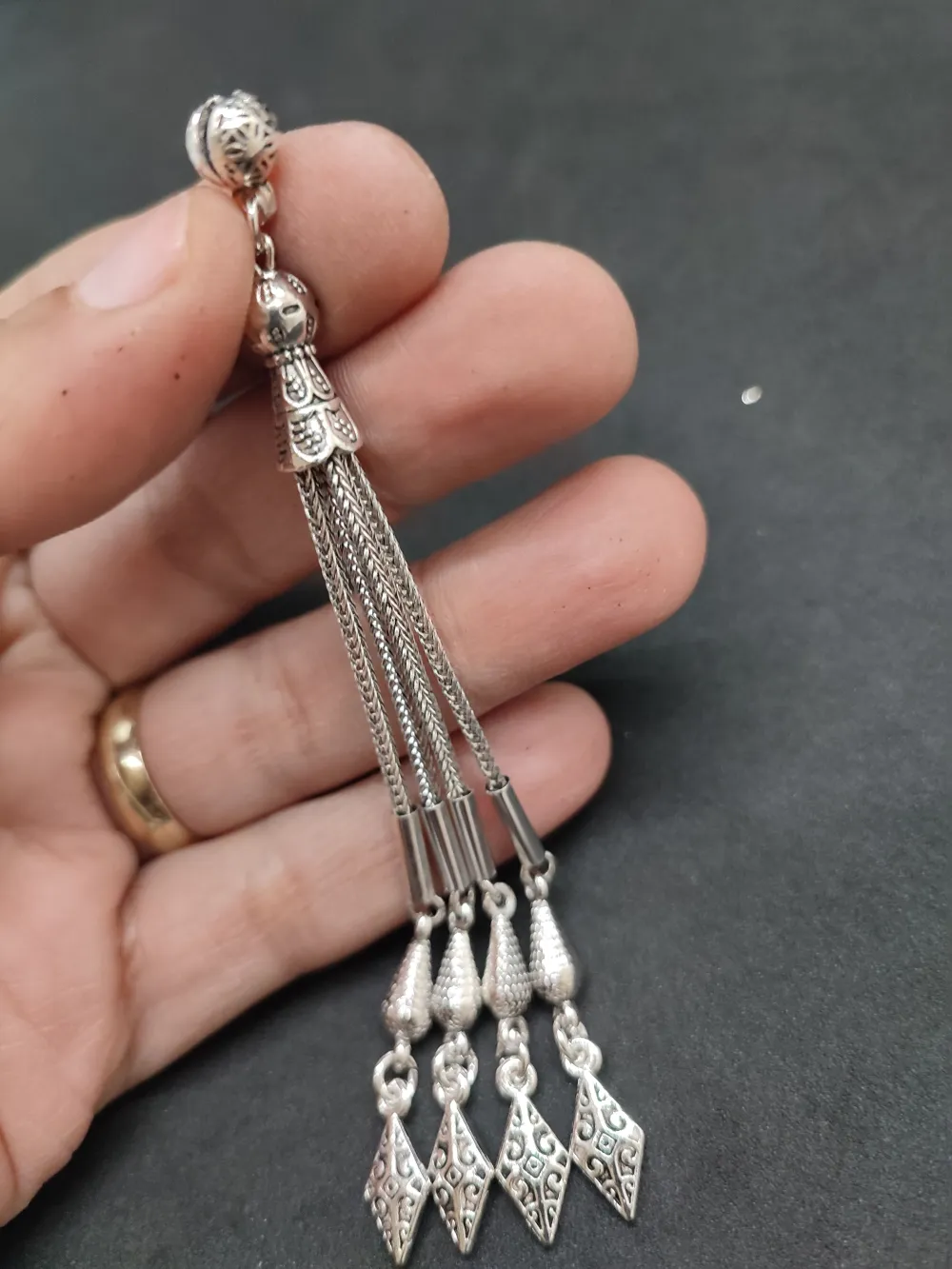 475 Ayar Gümüş Tesbi̇h Püskülü küçük resim 2