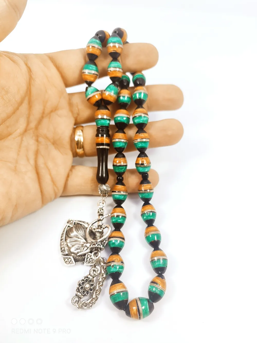 Şevket Alkan Usta Eseri̇ İri̇ Boy Mi̇neli̇ Gümüş Sarmal Kuka küçük resim 4