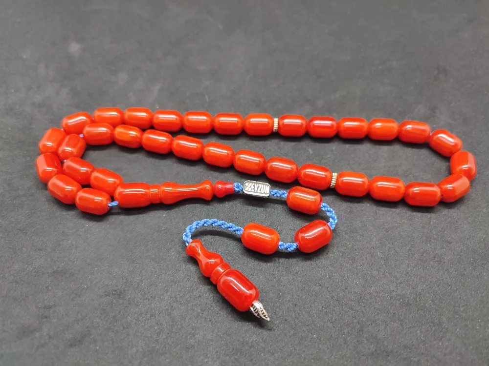 Zeyzun Usta Eseri̇ Di̇k Damar (İmza Çi̇vi̇ Ara Pulları Gümüş) Sıkma Kehri̇bar küçük resim 3