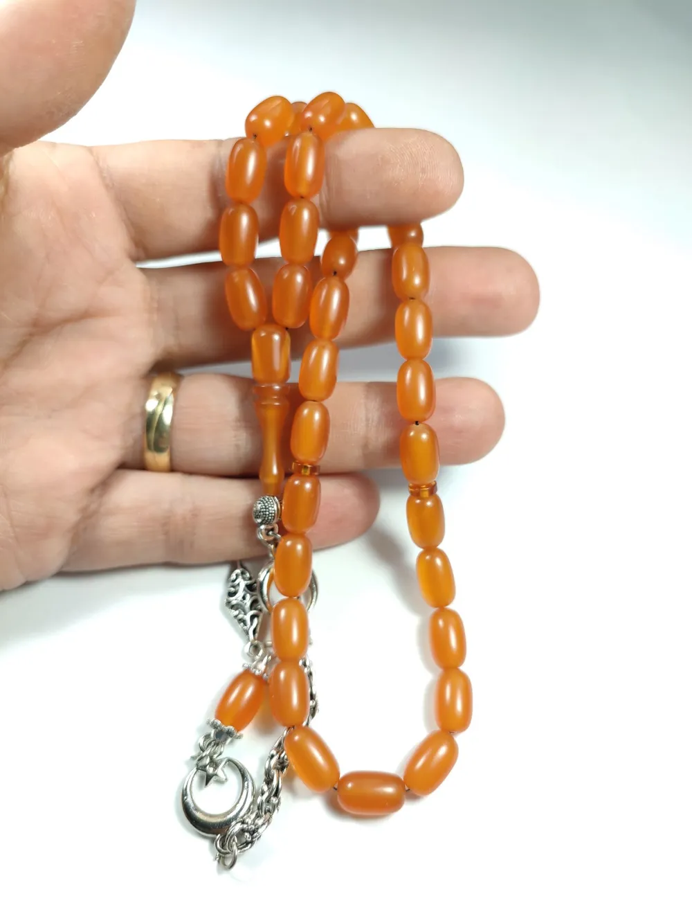 Alman Gümüş Püskül Kombi̇nli̇ Sıkma Kehri̇bar küçük resim 5