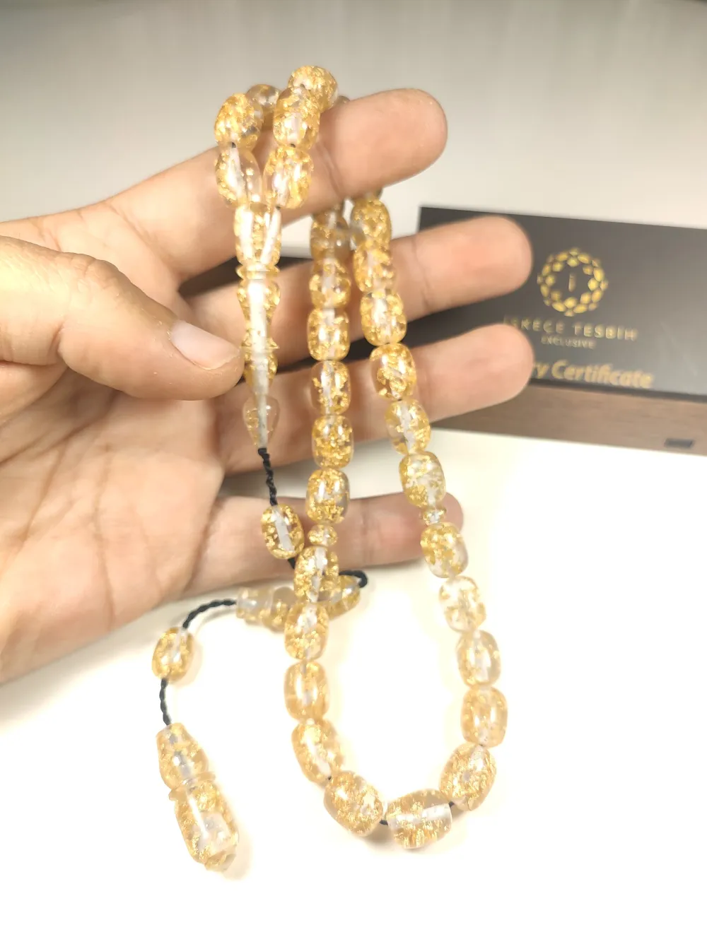 Ari̇f Baran Usta Eseri̇ Özel Kutulu Yoğun Altın Parçacıklı Ateş Kehri̇bar küçük resim 5