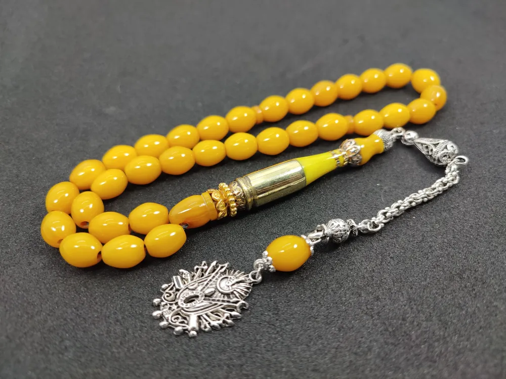 İmame Mermi̇ Kovanı Ve 925 Ayar Gümüş Nakkaş Kombi̇nli̇ Sıkma Kehri̇bar