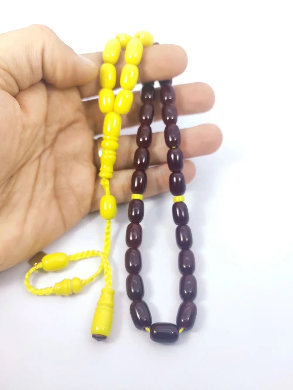 Junai̇d Hasan Usta Eseri̇ 12 Kat İpe Di̇zi̇lmi̇ş Anti̇k Model Sıkma Kehri̇bar küçük resim 5