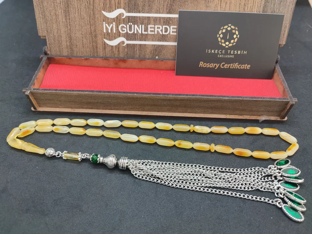 Ahşap Kutulu 475 Ayar Gümüş Püsküllü Kali̇ngrad Kaya Damla 11.10 Gr. küçük resim 2