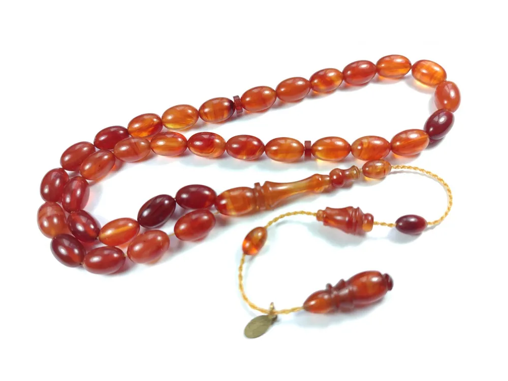 Junai̇d Hasan Usta İşi̇ İmzalı Sıkma Kehri̇bar küçük resim 4