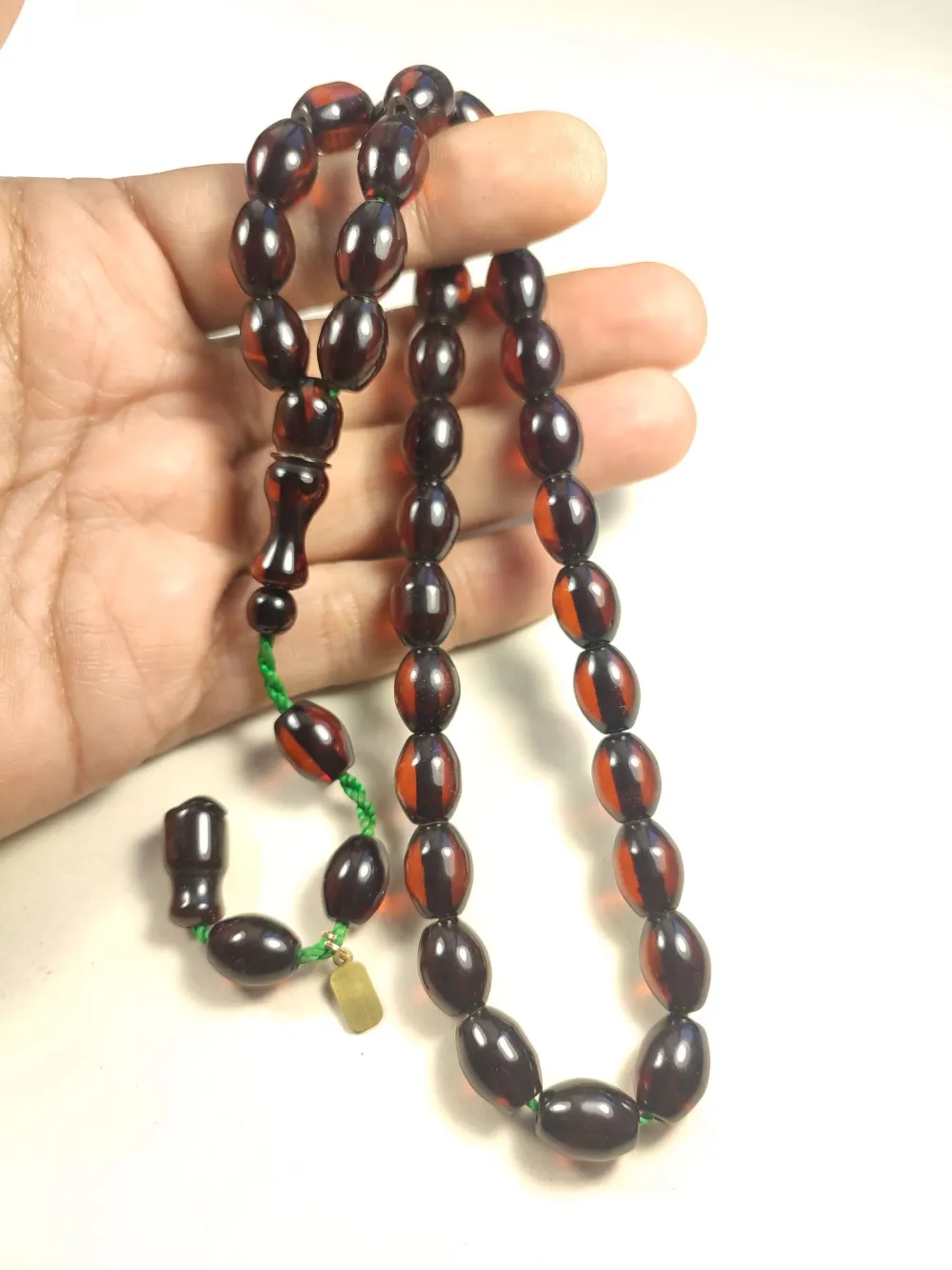 Muhammed Dabbas Usta İşi̇ İmzalı Anti̇k Model Sıkma Kehri̇bar küçük resim 4