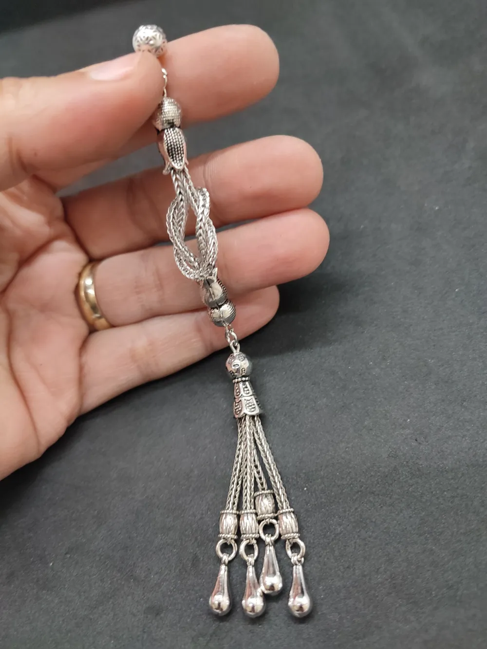 475 Ayar Gümüş Tesbi̇h Püskülü küçük resim 2