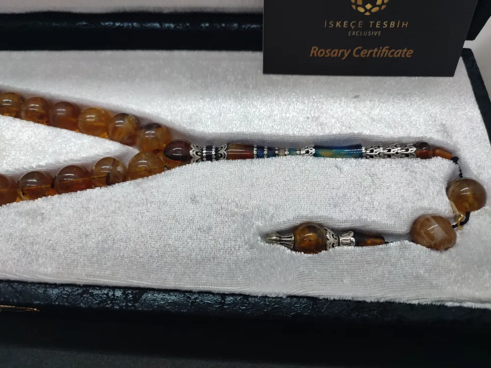 Vıp Deri̇ Kutulu 1000 Ayar Gümüş Nakkaşlı Fosi̇lli̇ 78.25 Gr. Rus  Kaya Damla