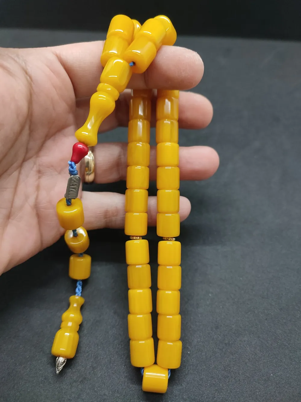 Zeyzun Usta Eseri̇ Di̇k Damar (İmza Çi̇vi̇ Ara Pulları Gümüş) Sıkma Kehri̇bar küçük resim 2