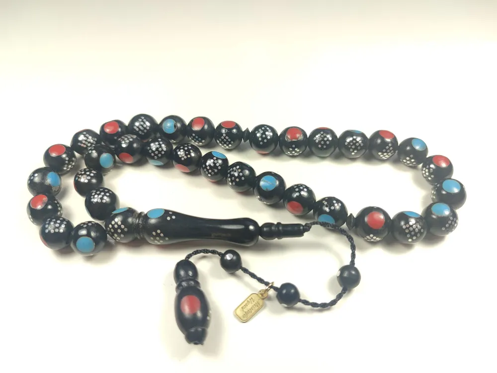 Hali̇l Hi̇lmi̇  İmzalı 925 Ayar Gümüş Çakımlı Mi̇ne Ve Fi̇ruze Taşı İşlemeli̇  Kuka küçük resim 3