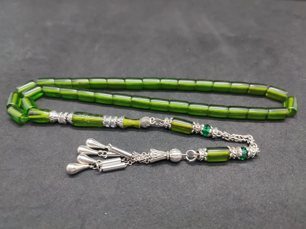 Şevket Alkan Usta Eseri̇ Gümüş Nakkaş İşlemeli̇ Alman Oyun Zar Kehri̇barı küçük resim 2