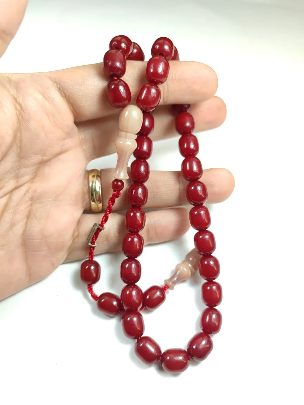 Mahmud Zeyzun Usta İşi̇ İmzalı (İmzası Gümüştür) Sıkma Kehri̇bar küçük resim 5