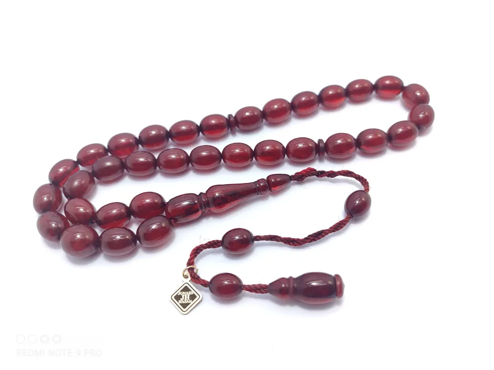 Junai̇d Hasan Usta İşi̇ İmzalı Eski̇ Usul  Sıkma Kehri̇bar