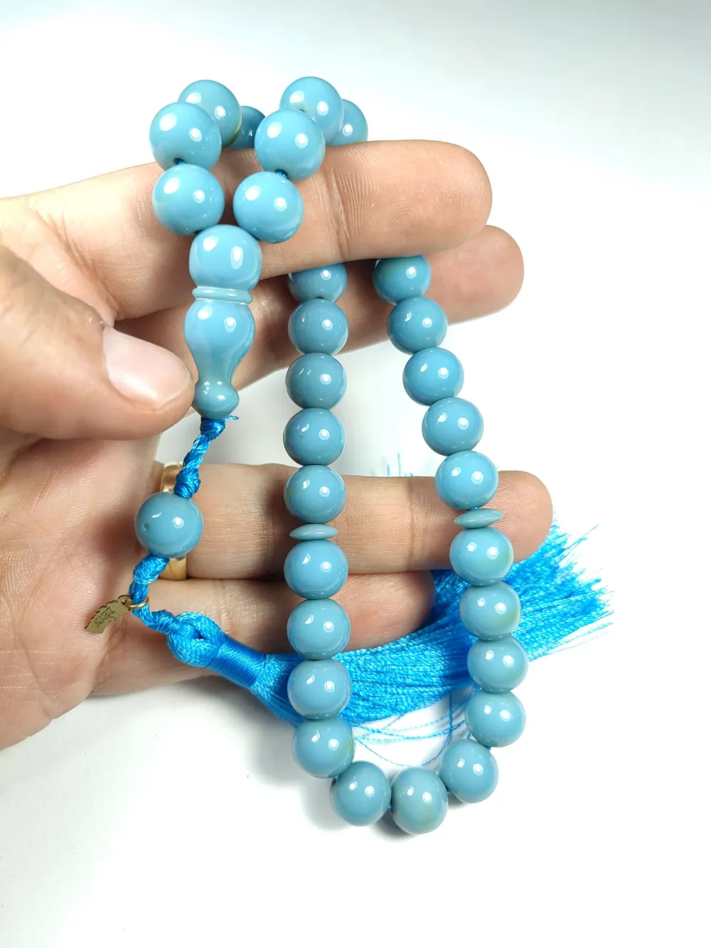 Ebu Zeyn Usta İşi̇ İmzalı Mühürlü Sıkma Kehri̇bar küçük resim 5