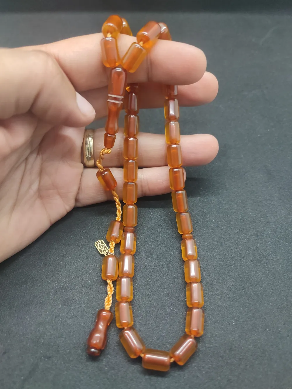 Dabbas Usta Eseri̇ İmzalı El Boy Alman Faturan Sıkma Kehri̇bar küçük resim 4