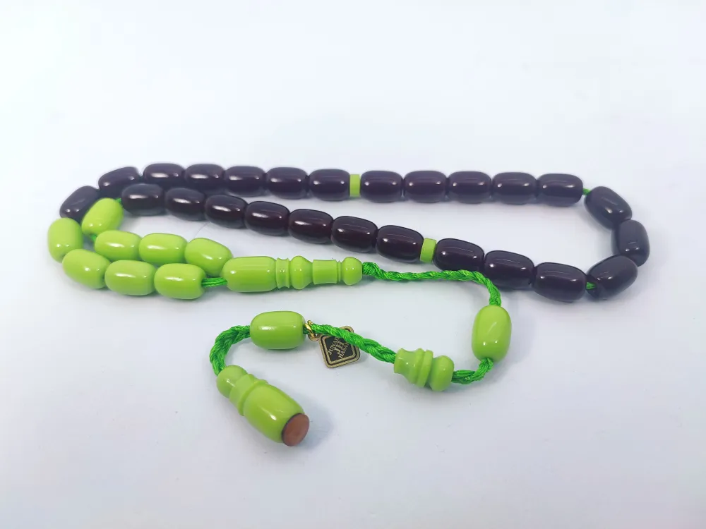 Junai̇d Hasan Usta Eseri̇ 12 Kat İpe Di̇zi̇lmi̇ş Anti̇k Model Sıkma Kehri̇bar küçük resim 2