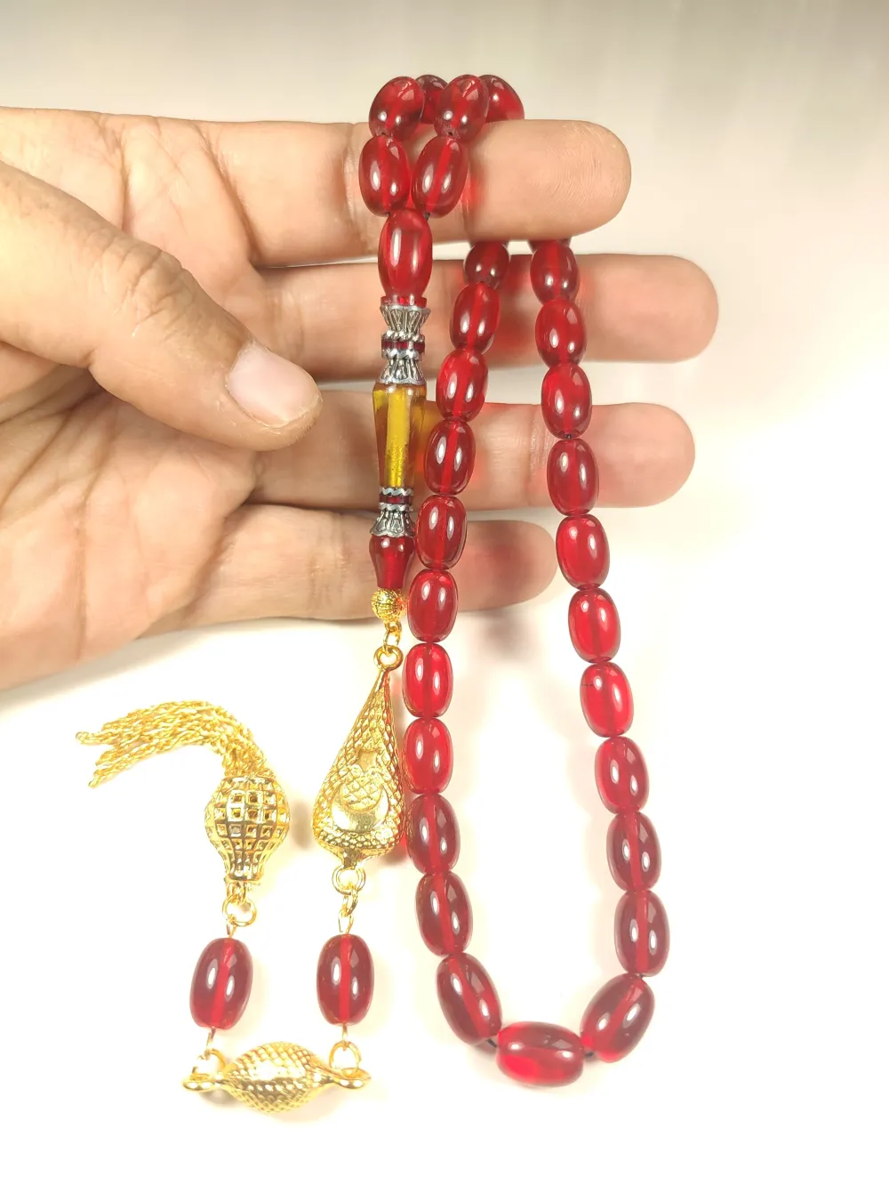 Şevket Alkan Usta Eseri̇ 925 Ayar Gümüş Nakkaş Alman Zar Kehri̇bar küçük resim 4