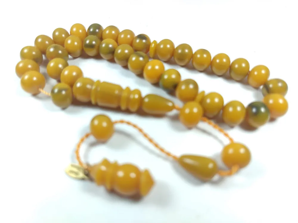 Junai̇d Hasan Usta İşi̇ İmzalı Mühürlü Sıkma Kehri̇bar