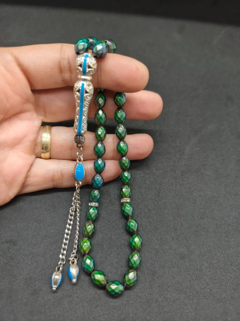 Telkari̇ Püskül Kombi̇nli̇ El Isısına Göre 7 Renk Deği̇şti̇ren Hi̇s Taşı küçük resim 4