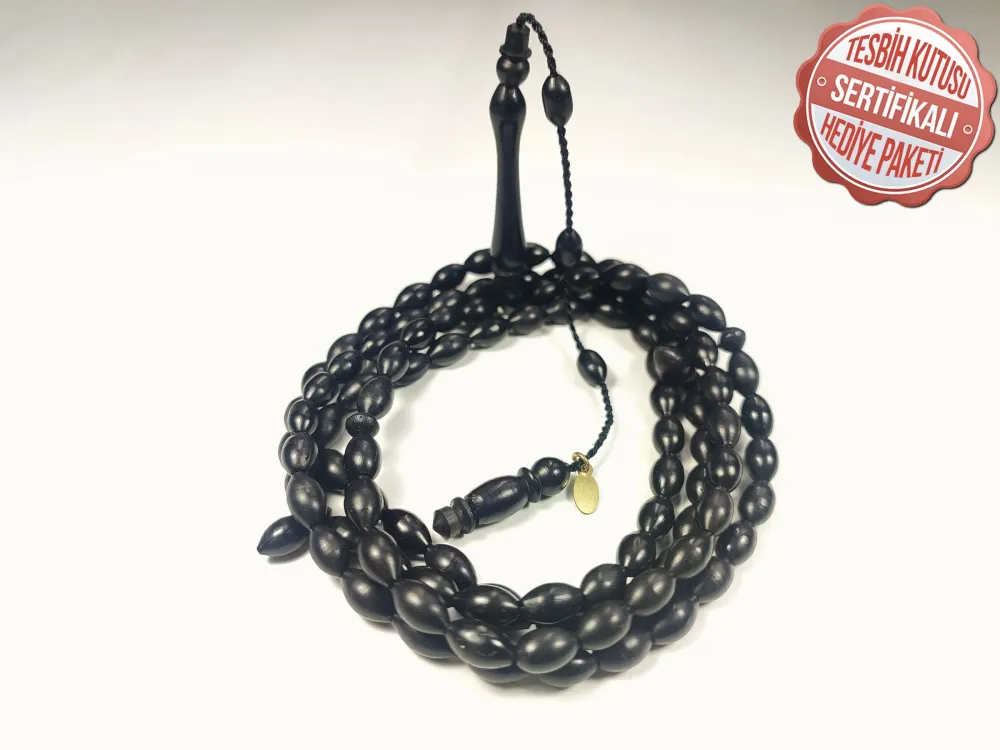 Junai̇d Hasan Usta İşi̇ İmzalı Sülün İmame Abanoz Namaz Tesbi̇hi̇ küçük resim 3