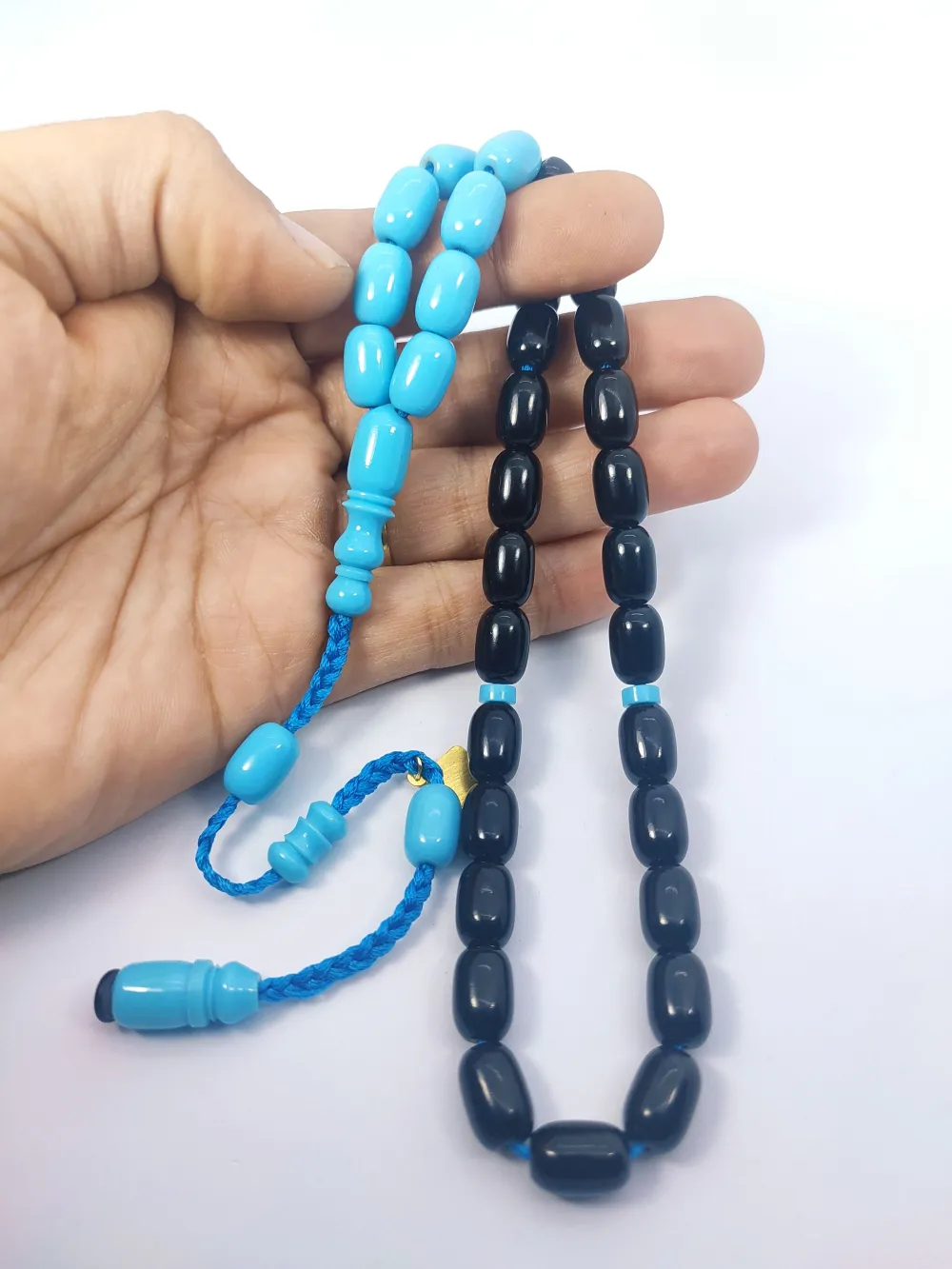 Junai̇d Hasan Usta Eseri̇ 12 Kat İpe Di̇zi̇lmi̇ş Anti̇k Model Sıkma Kehri̇bar küçük resim 5