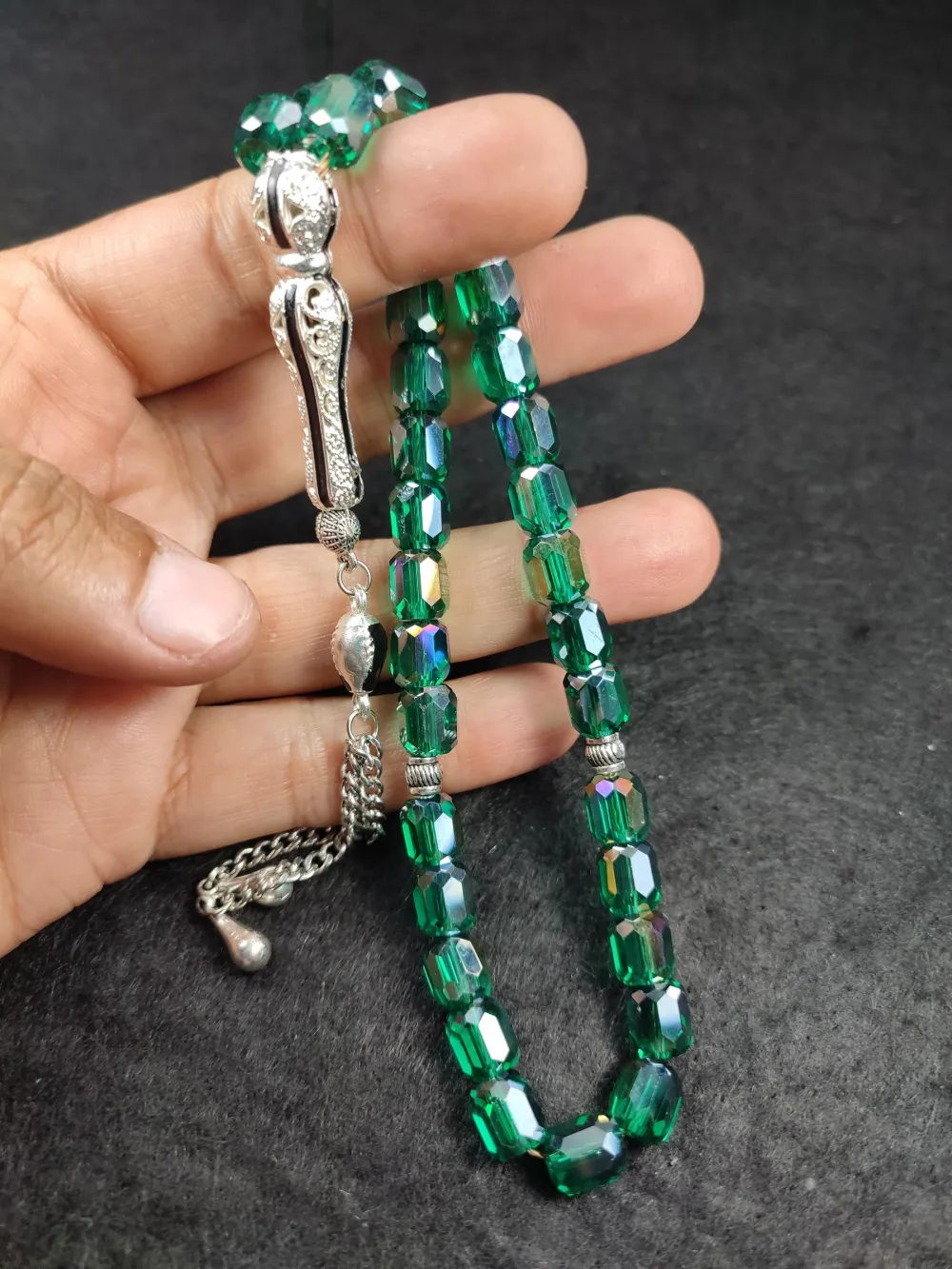 Telkari̇ Püskül Kombi̇nli̇ Faseta Kesi̇m Krızopras Doğal Taş