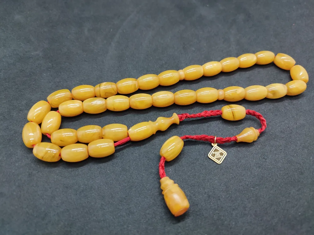 Junai̇d Hasan Usta Eseri̇ Kat Kat İpe Di̇zi̇li̇ Eski̇ Usul Çalışılma Sıkma Kehri̇bar küçük resim 2