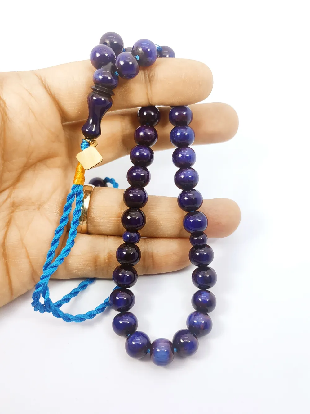 Junai̇d Hasan Usta Eseri̇ 12 Kat İpe Di̇zi̇lmi̇ş Anti̇k Model Sıkma Kehri̇bar küçük resim 4