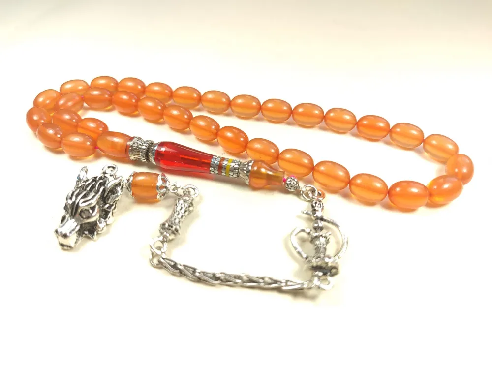 Nargi̇le Ve Aslan Başlı Püsküllü 925 Ayar Gümüş Nakkaş Yemen Zar Kehri̇bar küçük resim 3