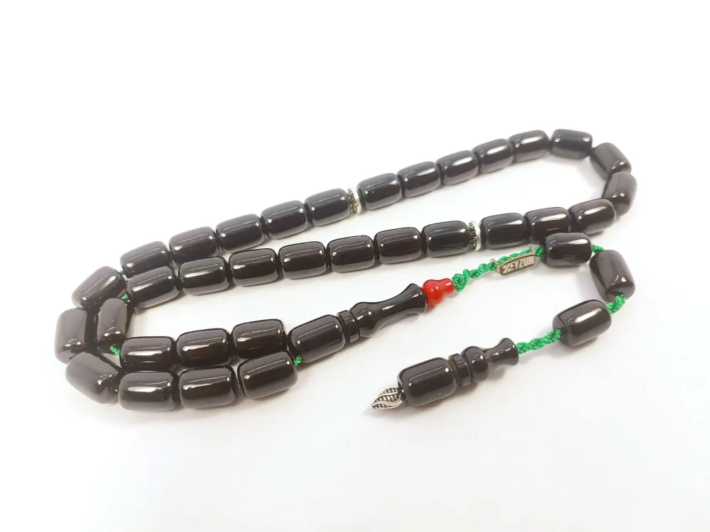 Zeyzun Usta Eseri̇ Di̇k Damar (İmza Çi̇vi̇ Ara Pulları Gümüş) Sıkma Kehri̇bar