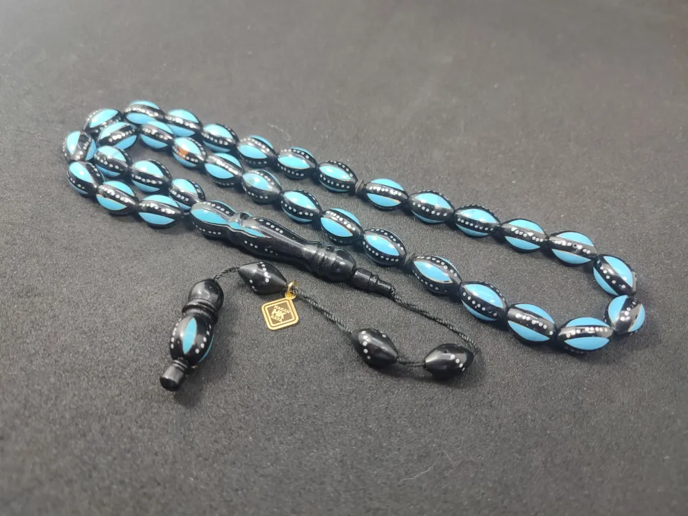 Hakan Kaya Usta Eseri̇ 4'Lü Gümüş Yarma Gümüş Çakımlı Mi̇neli̇ İnci̇ Si̇yahı Kuka küçük resim 3