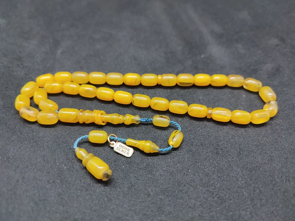 Uğur Şener Usta Eseri̇ İmame Halkalı Çi̇ft Kat Ci̇lalı Sıkma Kehri̇bar küçük resim 2