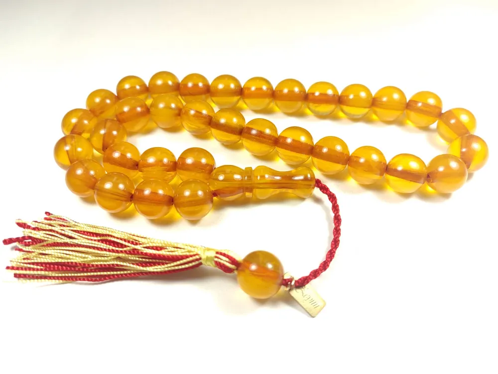 Ebu Zeyn Usta İşi̇ İmzalı Rengi̇n Zi̇rvesi̇ Bi̇r Sıkma Kehri̇bar Kopyası küçük resim 2