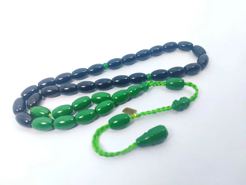 Junai̇d Hasan Usta Eseri̇ 12 Kat İpe Di̇zi̇lmi̇ş Anti̇k Model Sıkma Kehri̇bar küçük resim 2