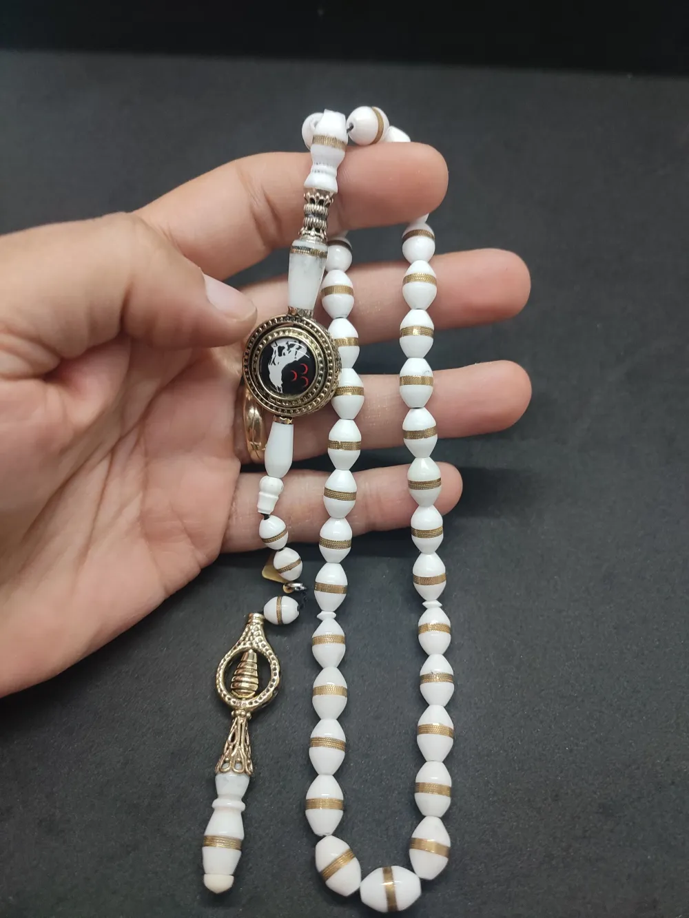 Hakan Kaya Usta  El İşçi̇li̇kli̇ Ağır Gümüş Nakkaşlı İri̇ Boy Sarmal Deve Kemi̇ği̇ küçük resim 4