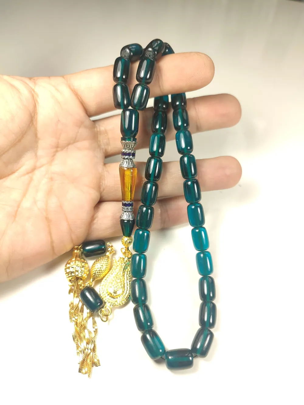 Şevket Alkan Usta Eseri̇ 925 Ayar Gümüş Nakkaş Alman Zar Kehri̇bar küçük resim 4