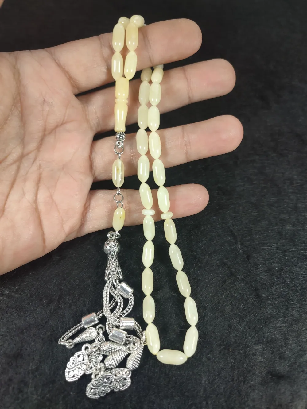 Gümüş Püsküllü 13.25 Gr. Orji̇nal Krali̇çe Baltık Kaya Damla Kehri̇bar küçük resim 5