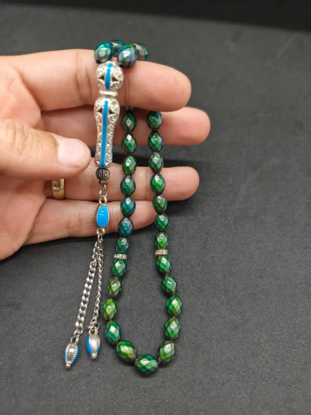 Telkari̇ Püskül Kombi̇nli̇ El Isısına Göre 7 Renk Deği̇şti̇ren Hi̇s Taşı küçük resim 5