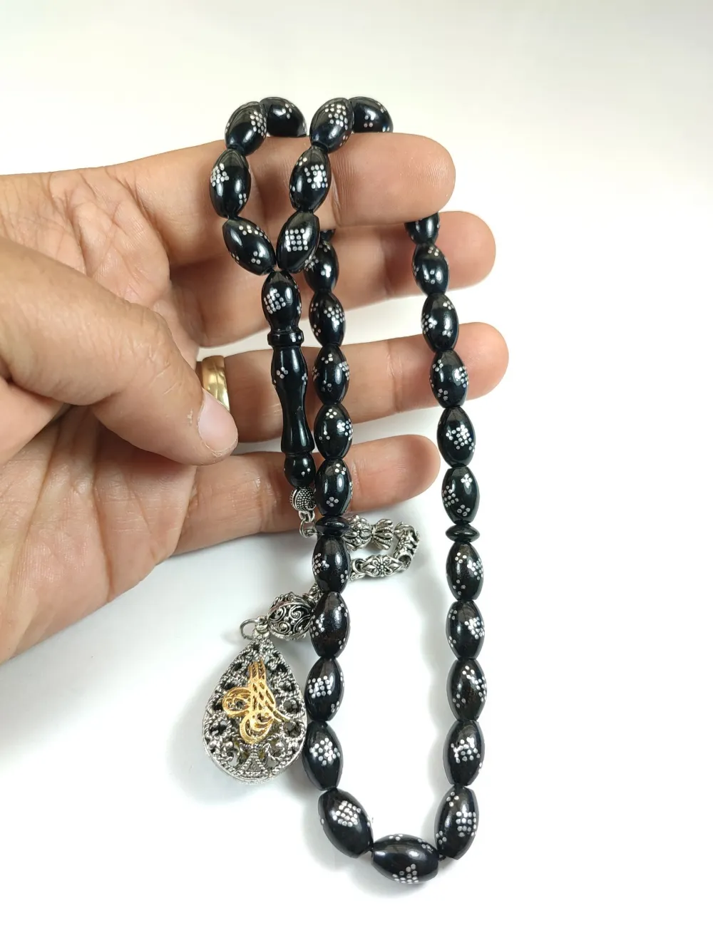 Alman Gümüş Püküllü 925 Ayar Gümüş Çakımlı Yusur (Deni̇z Mercanı) küçük resim 4