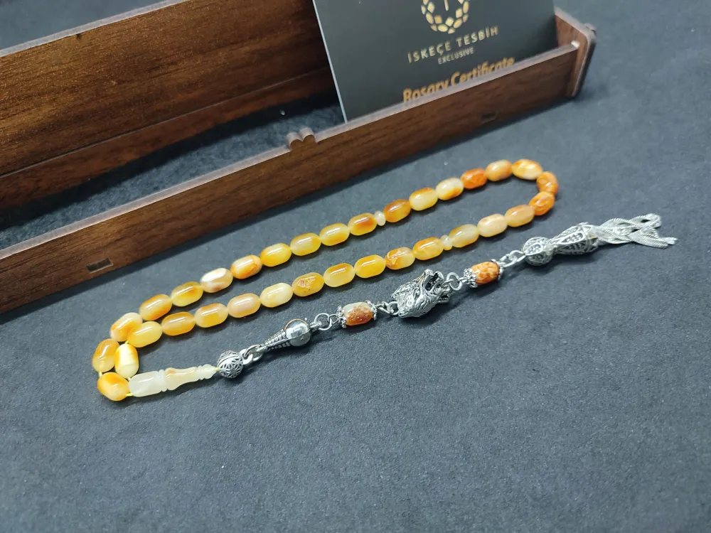 Ahşap Kutulu  6.75 Gr. Gümüş Püsküllü Toprak Fosi̇lli̇ 9 Gr. Rus Kaya Damla Kopya küçük resim 3