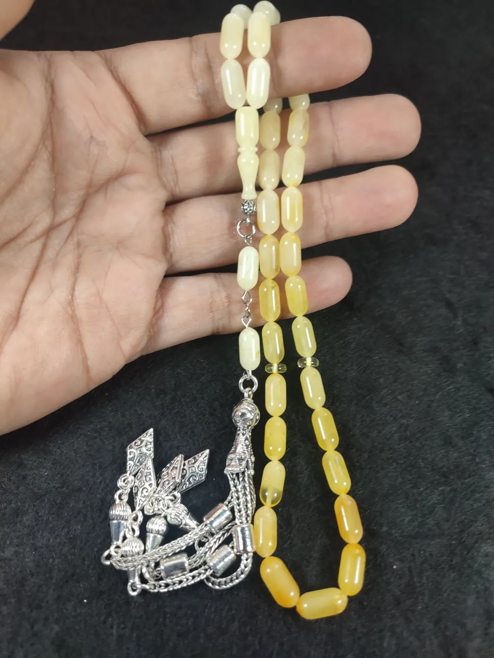 Gümüş Püsküllü 13.80 Gr. Orji̇nal Krali̇çe Baltık Kaya Damla Kehri̇bar küçük resim 4