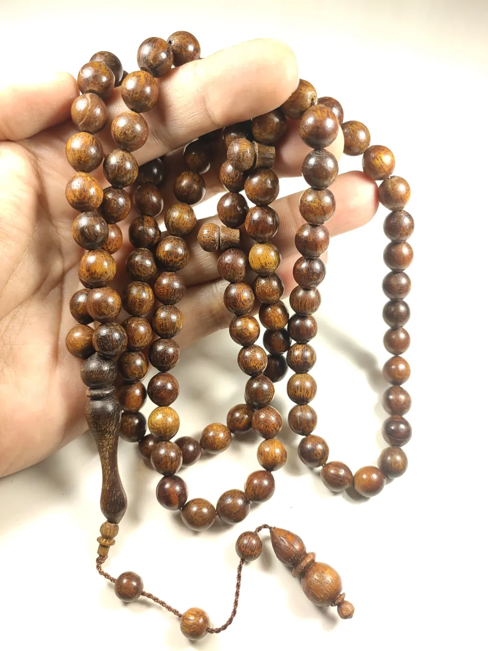 Hali̇l Hi̇lmi̇ Usta Eseri̇ İri̇ Boy Cumaru Ağacı Namaz Tesbi̇hi̇ küçük resim 5