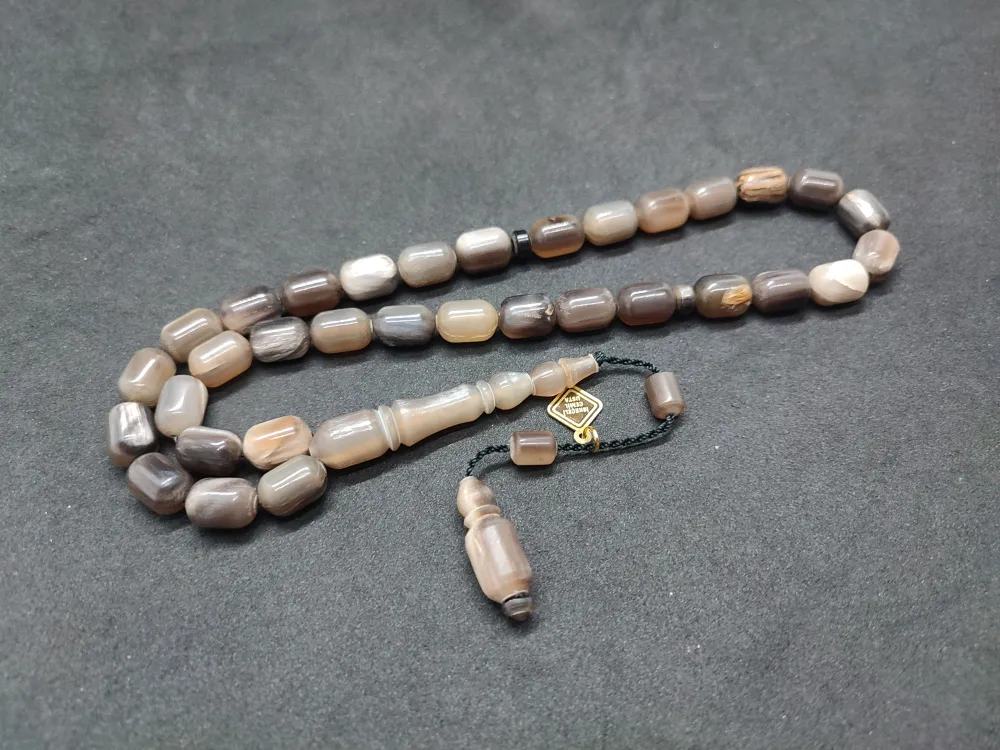 İskeçeli̇ Cemi̇l Usta Eseri̇ İmame Hi̇tame Eski̇tme Yapılmış Damarlı Bufalo Boynuzu