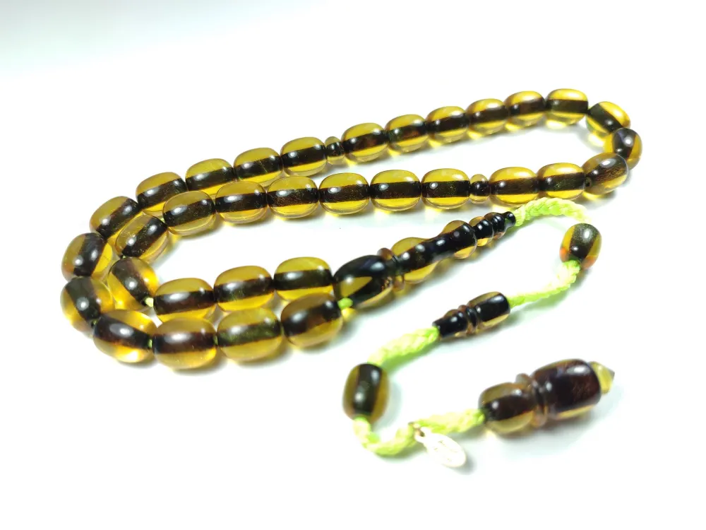 Junai̇d Hasan Usta İşi̇ İmzalı Mühürlü Sıkma Kehri̇bar