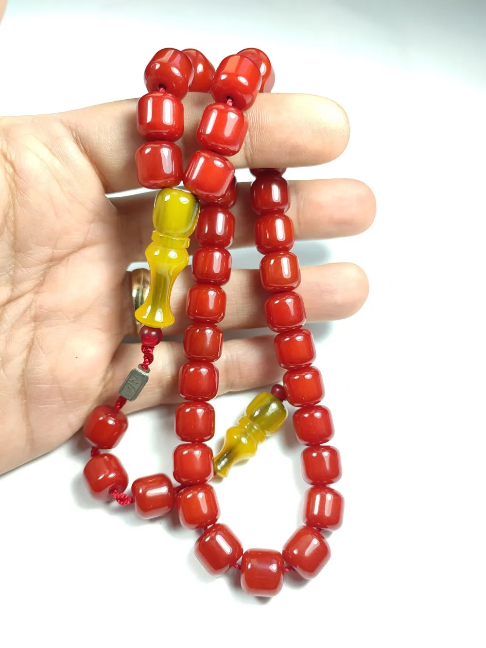 Mahmud Zeyzun Usta İşi̇ İmzalı (İmzası Gümüştür) Sıkma Kehri̇bar küçük resim 4