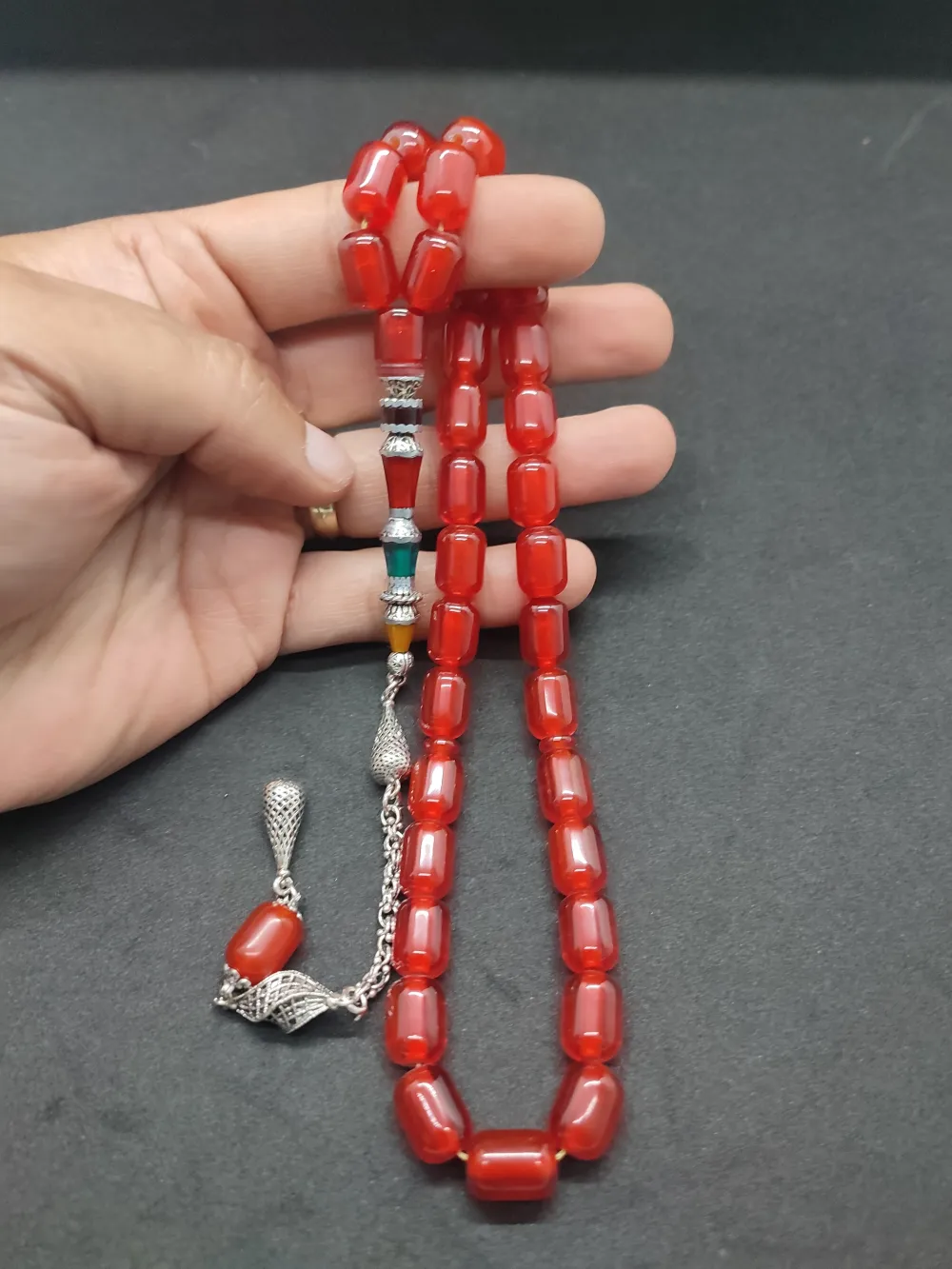 925 Ayar Gümüş Nakkaş Çi̇ft Kat Torna Çi̇ft Ci̇lalı Necef küçük resim 5