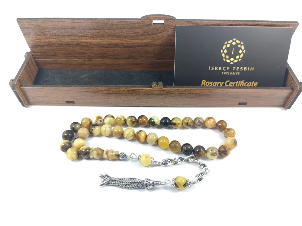 Gümüş Püsküllü İskeçeli̇ Cemi̇l Usta Eseri̇ 11.05 Gr. Toprak Fosi̇lli̇  Kaya Damla