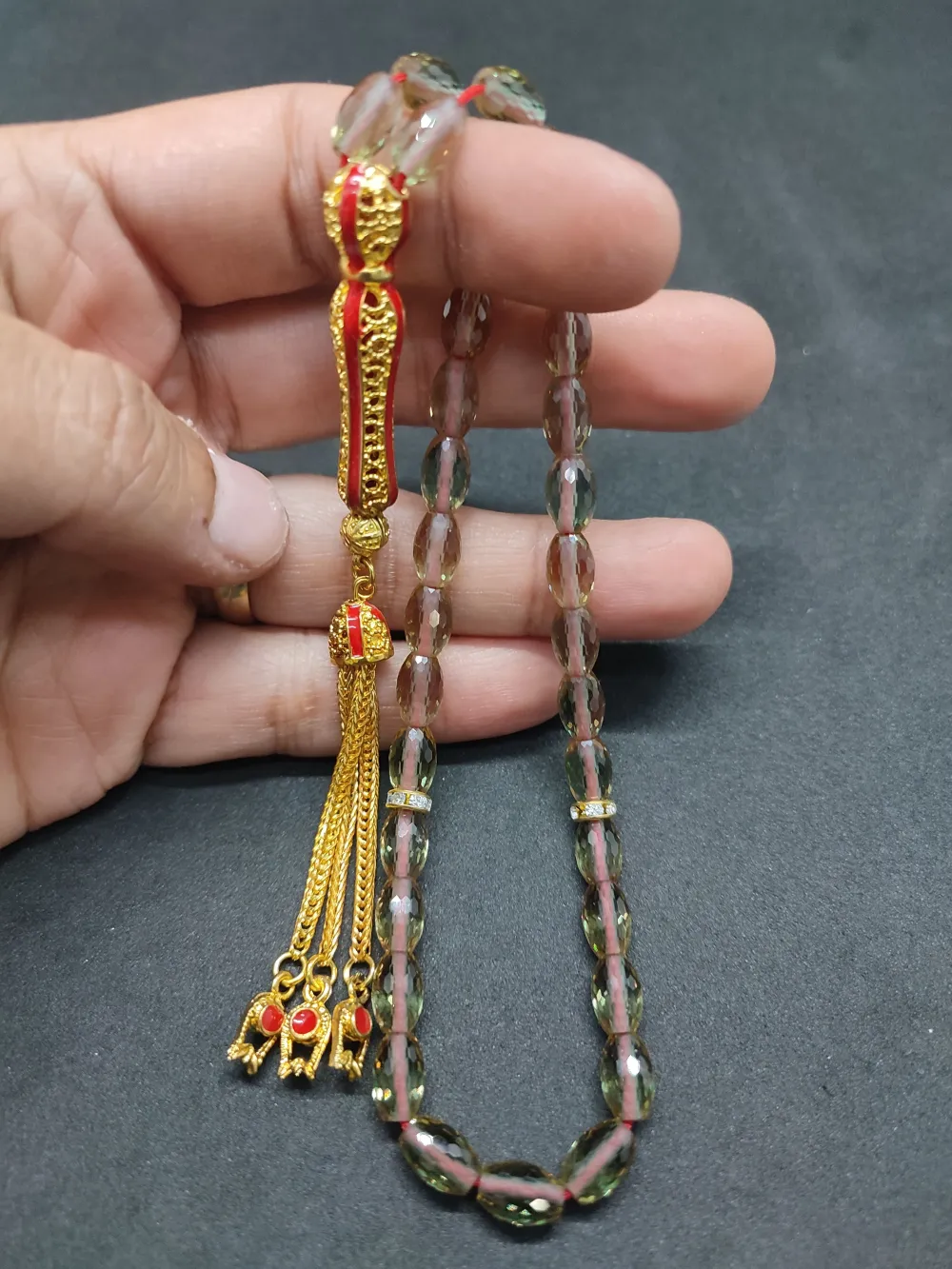 Telkari̇ Püskül Kombi̇nli̇ Işığa Göre 7 Renk Deği̇şti̇ren Doğal Zultani̇t küçük resim 5